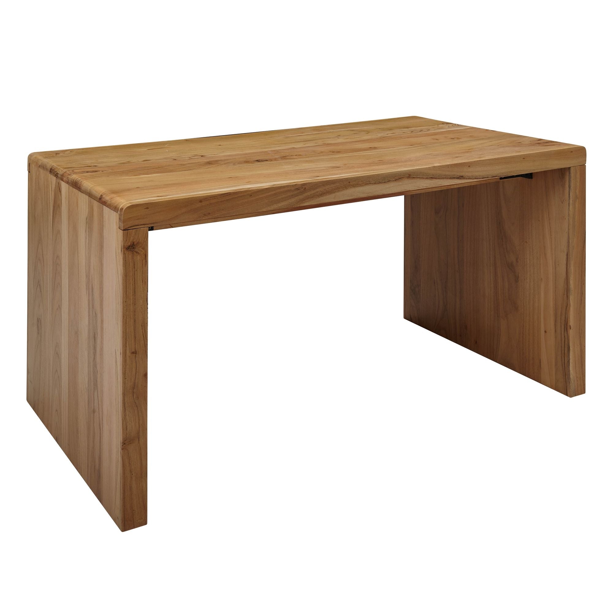 BOHA skrivebord i massivt akacietræ, computerbord, 140 cm bredt, design i ægte træ, opbevaring, kontorbord, landlig stil BOHA skrivebord i massivt akacietræ, computerbord, 140 cm bredt, design i ægte træ, opbevaring, kontorbord, landlig stil