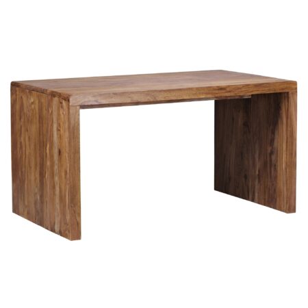 BOHA skrivebord i massivt sheeshamtræ, 140 cm bredt, design i ægte træ, opbevaring, kontorbord, landlig stil, moderne kontormøbler