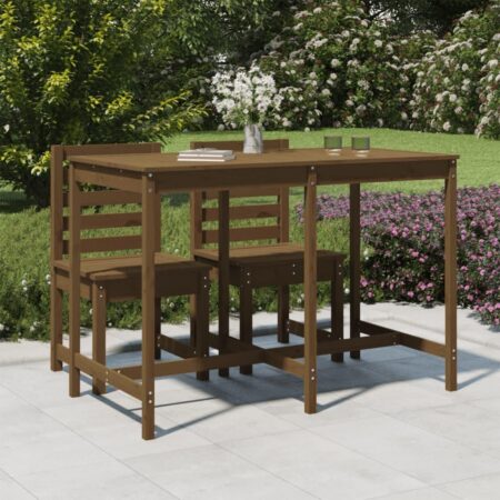 Havebord 159,5x82,5x110 cm massivt fyrretræ gyldenbrun