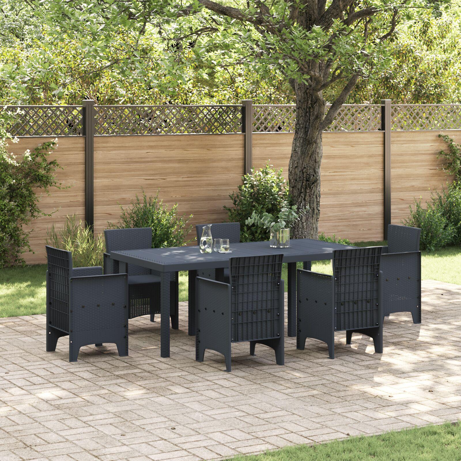 Havemøbel Bord Antracit 200 x 100 x 73 cm polyrattan Havemøbel Bord Antracit 200 x 100 x 73 cm polyrattan