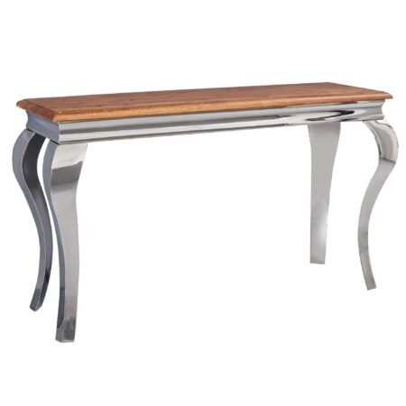 Konsolbord, massivt sheeshamtræ/metal, 130x76,5x42 cm, entrebord, designer stuebord, smalt, skænk/skrivebord, moderne