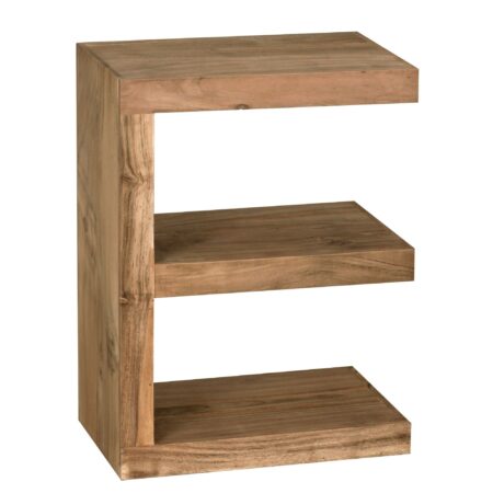 MUMBAI sidebord, massivt akacietræ, E Cube, 60 cm højt, stuebord, brunt design, landlig stil, sofabord