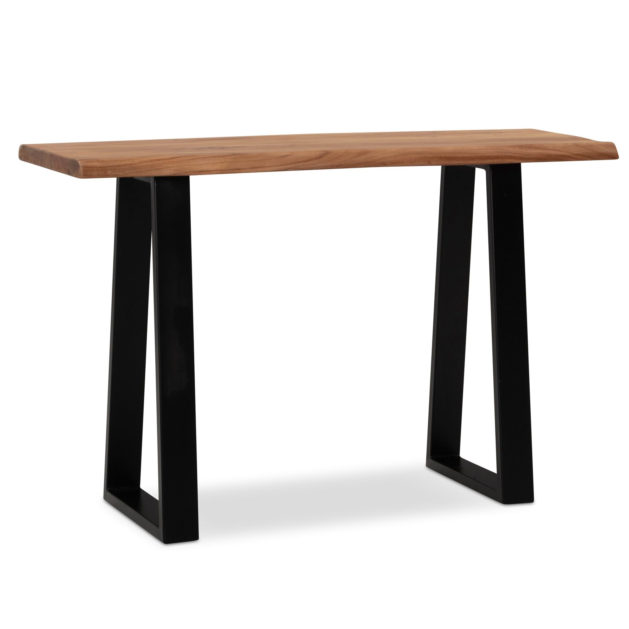 Moderne skrivebord i massivt akacietræ med unikke trækantenben - håndlavet design, 118x41x76,5 cm Moderne skrivebord i massivt akacietræ med unikke trækantenben - håndlavet design, 118x41x76,5 cm