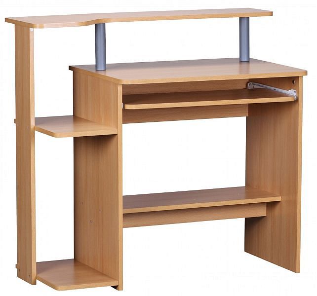 Praktisk skrivebord / computerbord med tastaturforlænger, 94 x 90 x 48 cm, naturfarvet Praktisk skrivebord / computerbord med tastaturforlænger, 94 x 90 x 48 cm, naturfarvet
