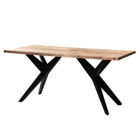 Skrivebord 160x80x76 cm computerbord i massivt akacietræ i loftstil