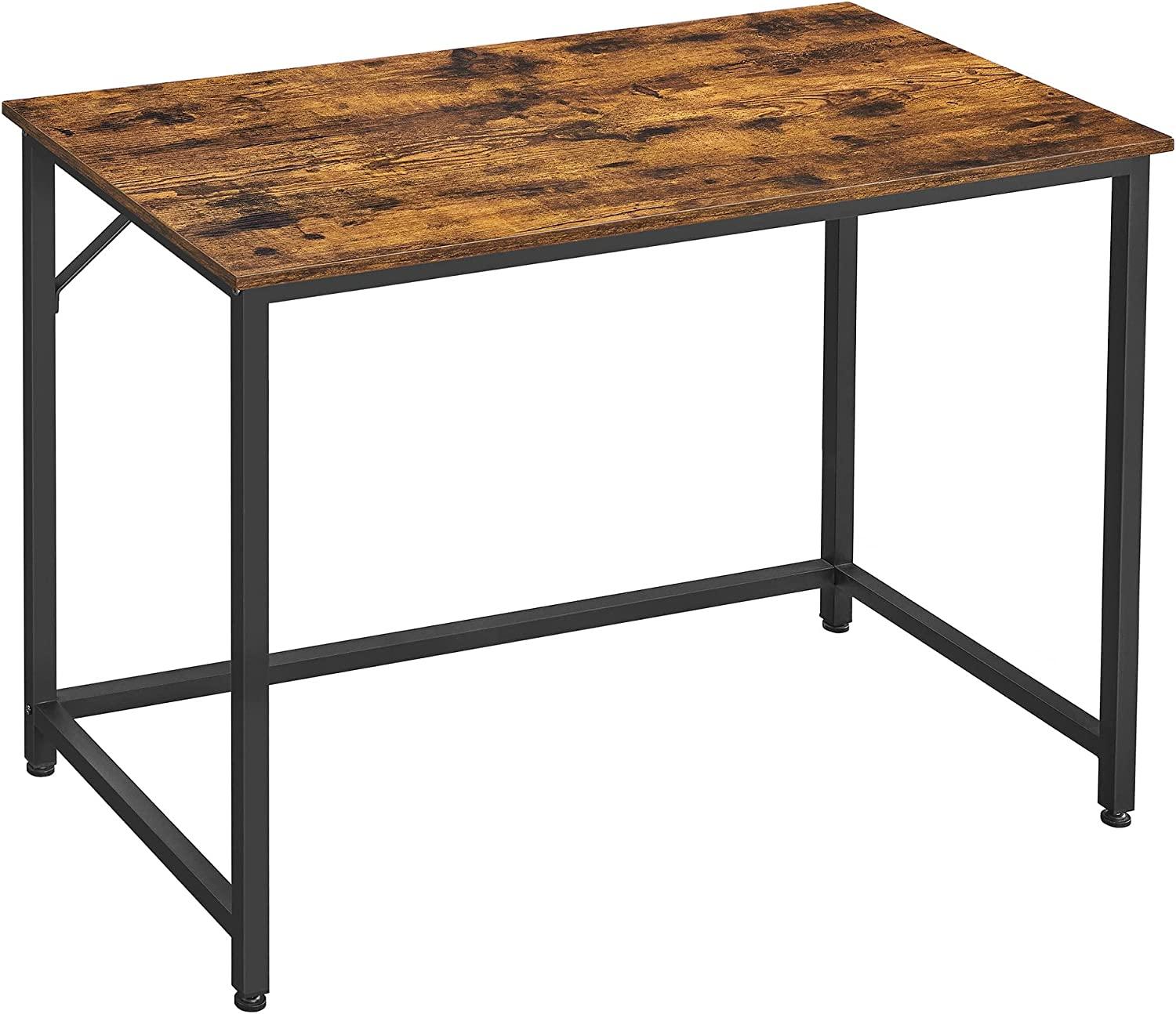 Skrivebord computerbord i industriel stil, 50 × 100 × 75 cm, rustik brun/sort Skrivebord computerbord i industriel stil, 50 × 100 × 75 cm, rustik brun/sort