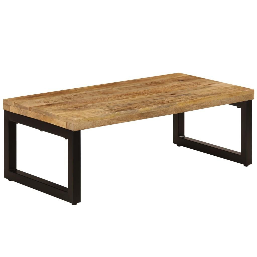 Sofabord 100x50x35 cm massivt mangotræ og stål Sofabord 100x50x35 cm massivt mangotræ og stål