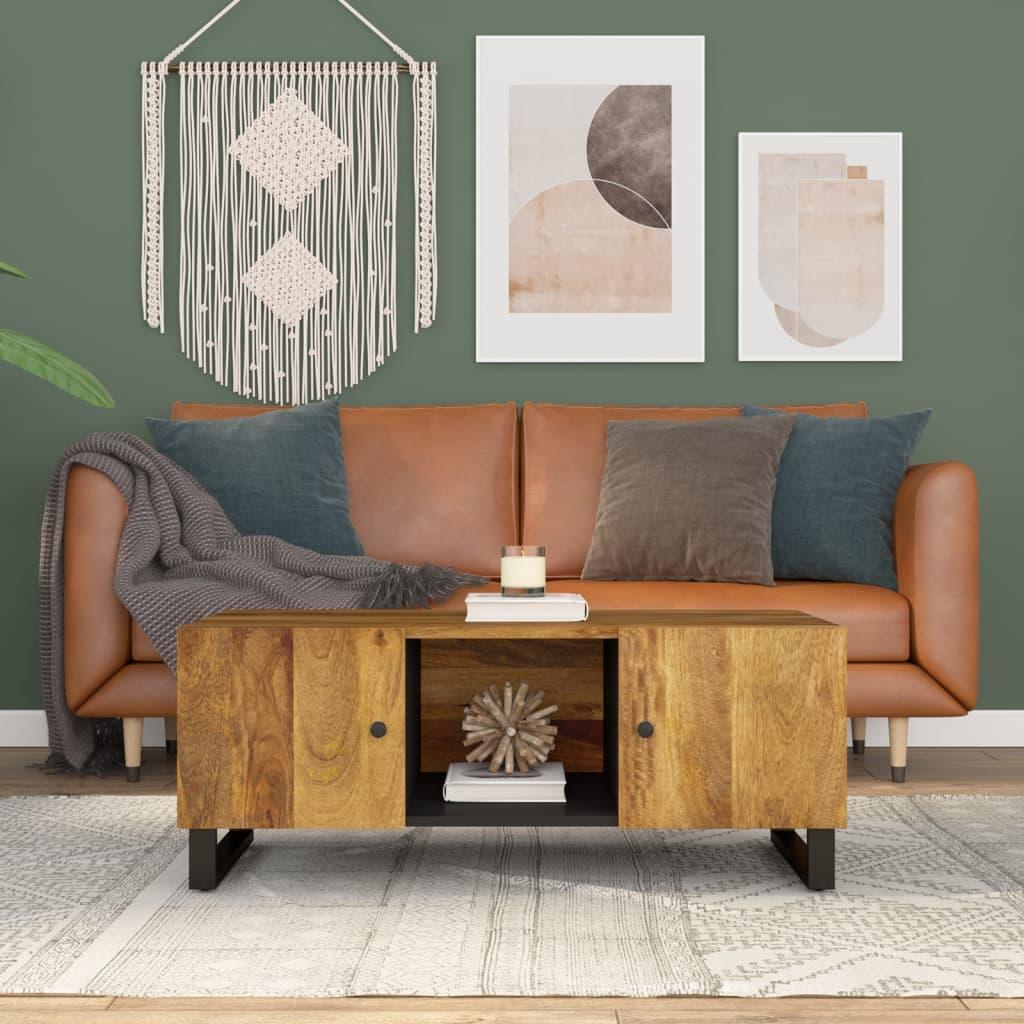 Sofabord 100x54x40 cm massivt mangotræ og konstrueret træ Sofabord 100x54x40 cm massivt mangotræ og konstrueret træ