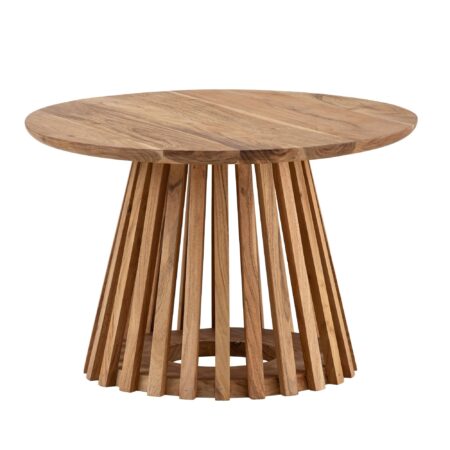 Sofabord 60x60x40 cm akacie massivt træ lysebrunt rundt sofabord