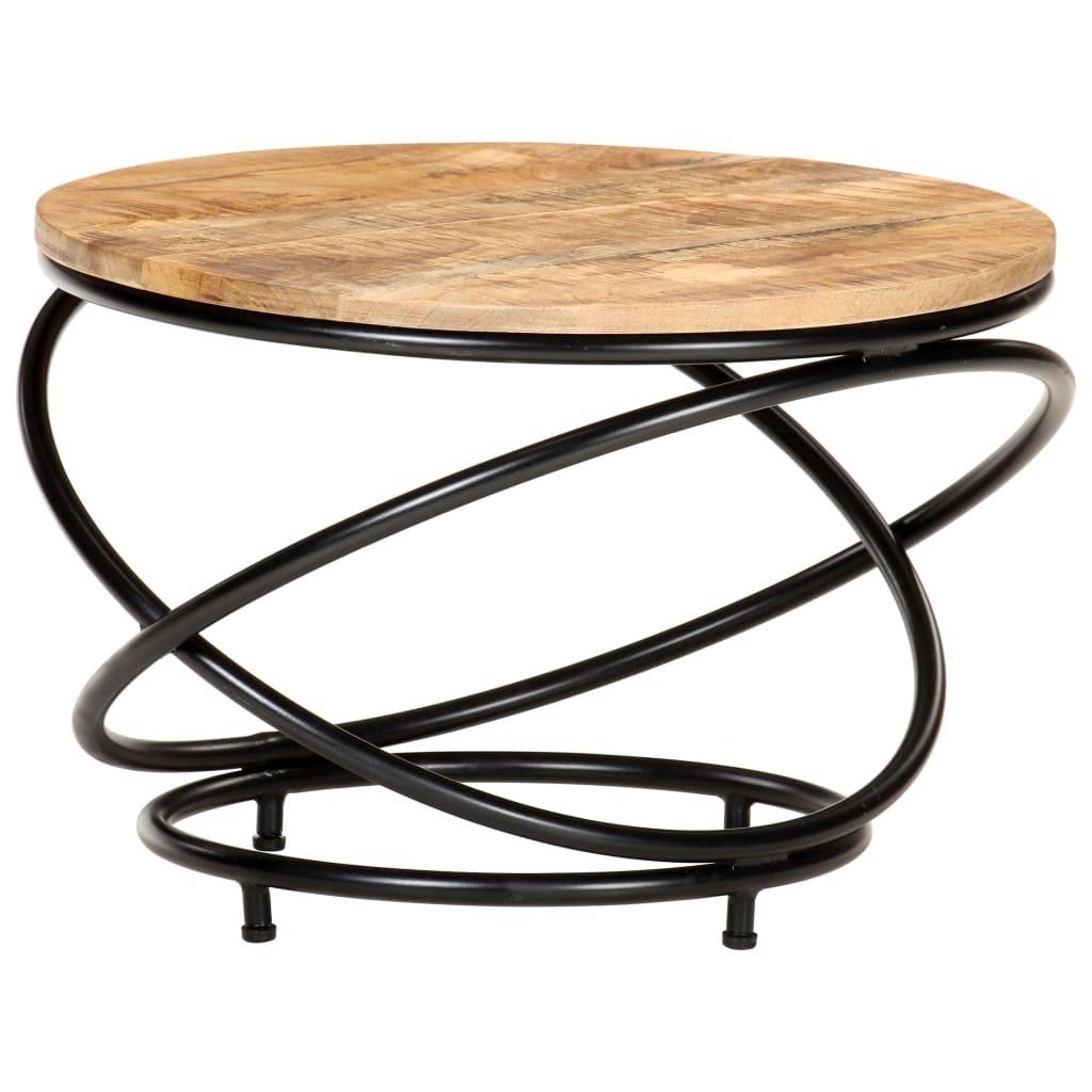 Sofabord 60x60x40 cm massivt ru mangotræ sort Sofabord 60x60x40 cm massivt ru mangotræ sort