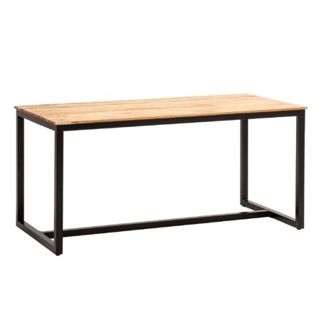 Spisebord 120x60x76 cm massivt akacietræ metal spisebord loft stil
