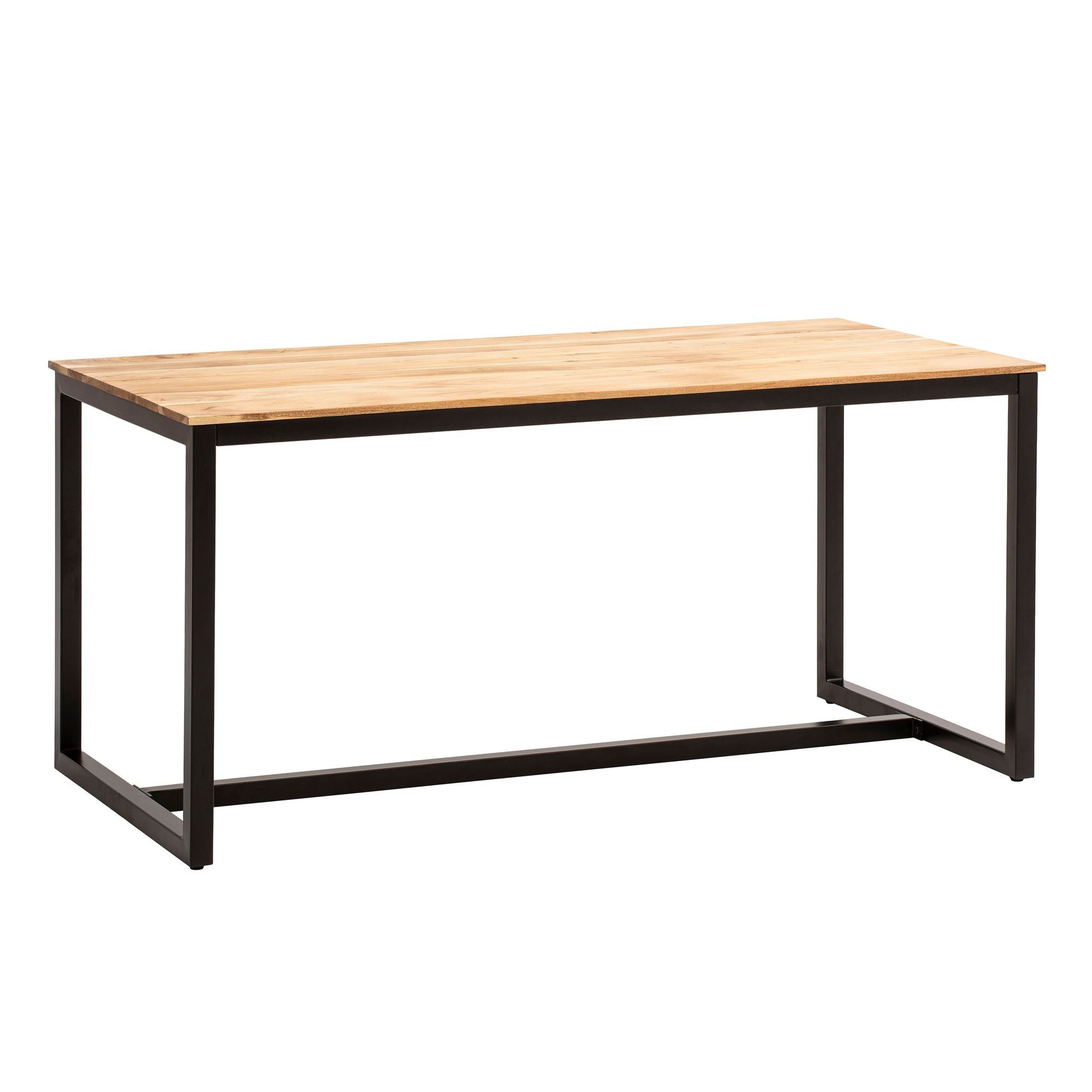 Spisebord 120x60x76 cm massivt akacietræ metal spisebord loft stil Spisebord 120x60x76 cm massivt akacietræ metal spisebord loft stil