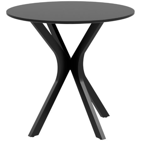 Spisebord køkkenbord rundbord, moderne design, 78 cm x 78 cm x 75 cm, sort