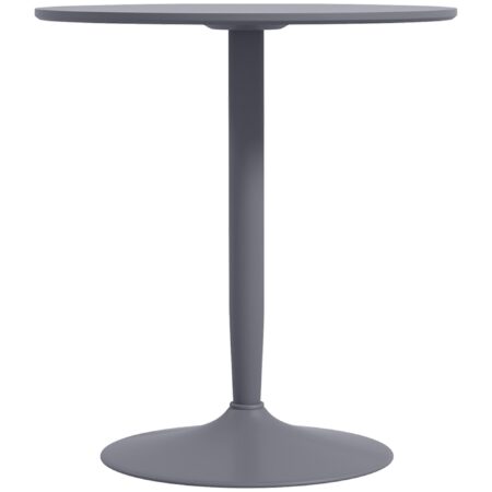 Spisebord til 2 personer, rund bordplade, stålfod, grå, 70 x 70 x 75 cm