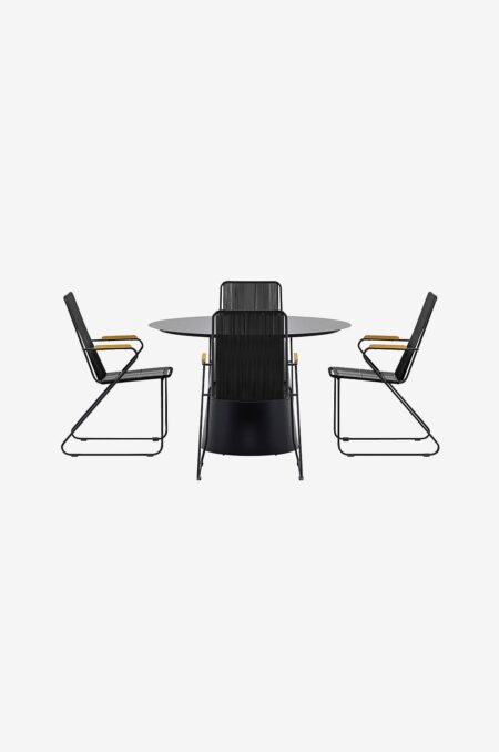 Venture Home - Lanzo-spisebord med Bois-stol - Sort - Spisegrupper - - Homeroom