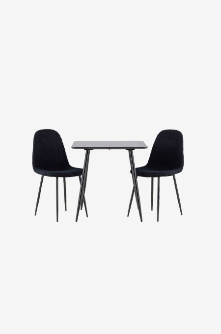 Venture Home - Polar-spisebord med polar-spisebordsstol - Sort - Spisebordssæt 2 personer - - Homeroom