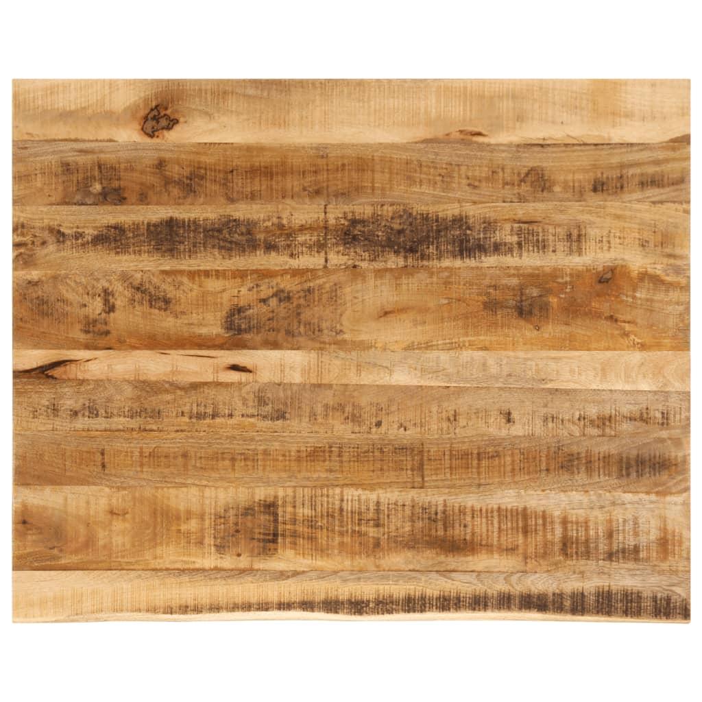 Bordplade 100x80x2,5 cm naturlig kant massivt ru mangotræ Bordplade 100x80x2,5 cm naturlig kant massivt ru mangotræ