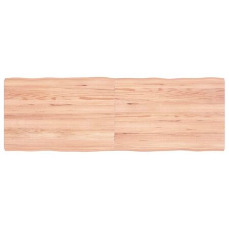 Bordplade 120x40x(2-4) cm naturlig kant behandlet træ lysebrun