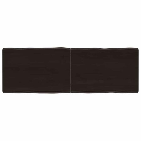 Bordplade 120x40x(2-4) cm naturlig kant behandlet træ mørkebrun