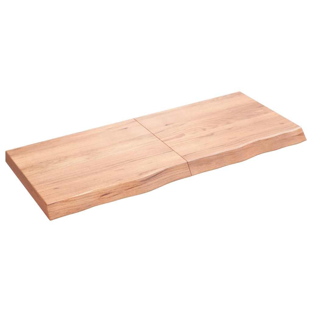 Bordplade 120x50x(2-6) cm behandlet massivt egetræ lysebrun Bordplade 120x50x(2-6) cm behandlet massivt egetræ lysebrun