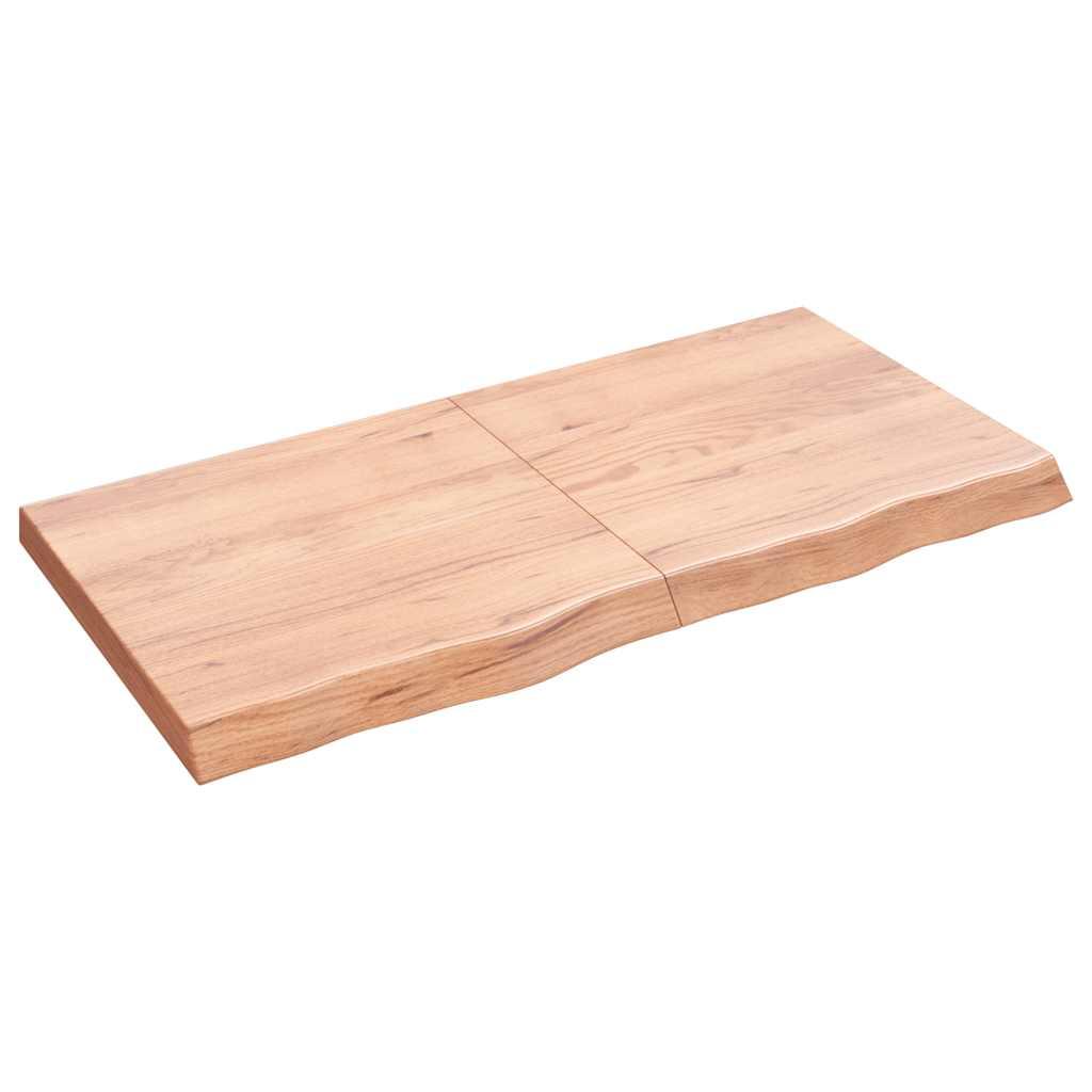 Bordplade 120x60x(2-6) cm behandlet massivt egetræ lysebrun Bordplade 120x60x(2-6) cm behandlet massivt egetræ lysebrun