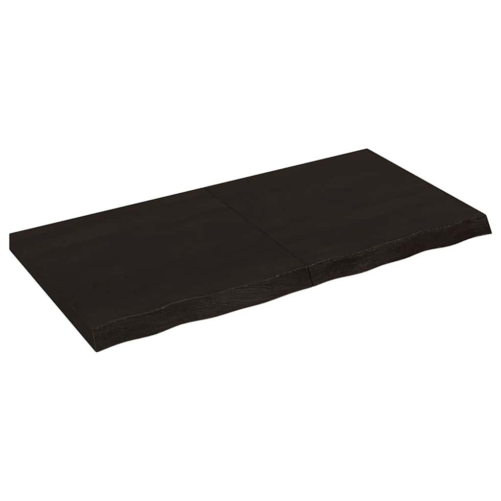 Bordplade 120x60x(2-6) cm behandlet massivt egetræ mørkebrun Bordplade 120x60x(2-6) cm behandlet massivt egetræ mørkebrun