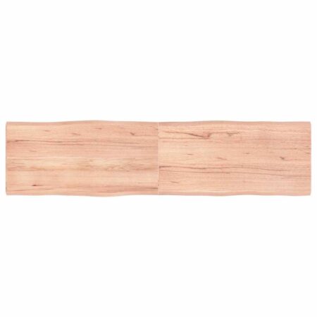 Bordplade 160x40x(2-4) cm naturlig kant behandlet træ lysebrun