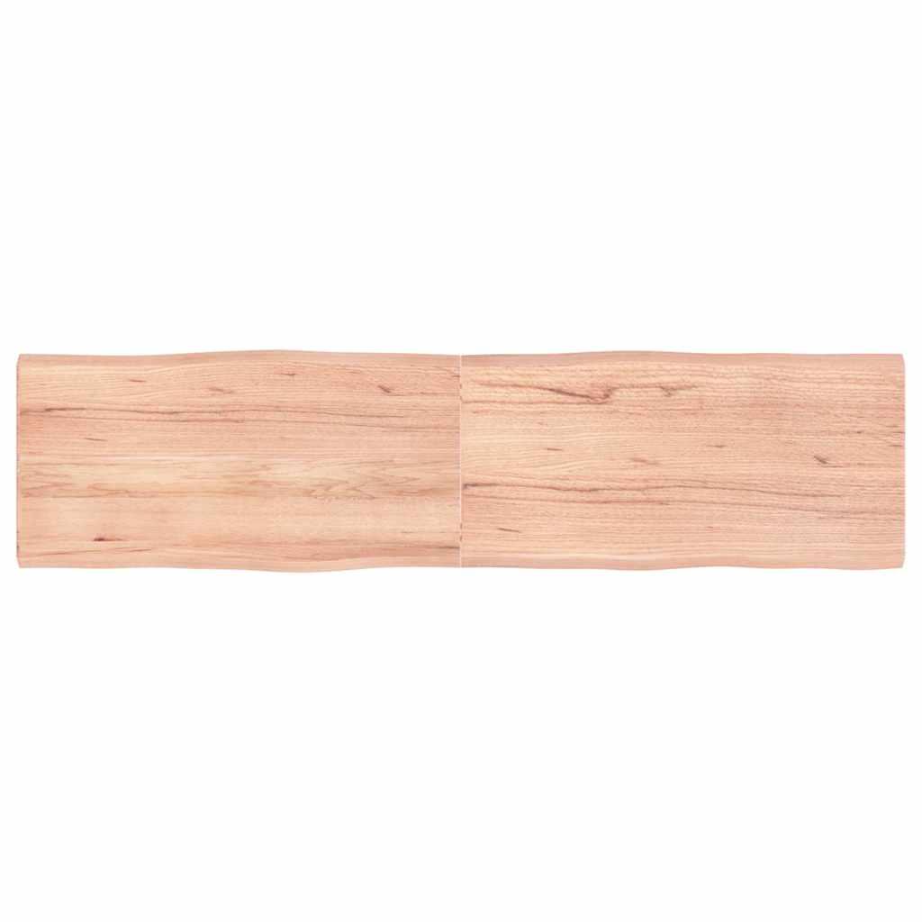 Bordplade 160x40x(2-4) cm naturlig kant behandlet træ lysebrun Bordplade 160x40x(2-4) cm naturlig kant behandlet træ lysebrun