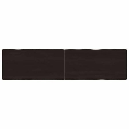 Bordplade 160x40x(2-4) cm naturlig kant behandlet træ mørkebrun