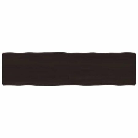 Bordplade 160x40x(2-6) cm naturlig kant behandlet træ mørkebrun