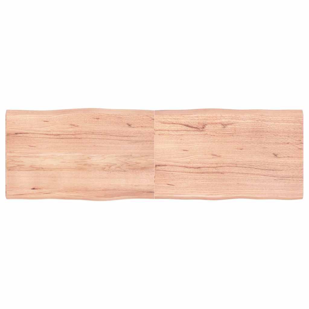 Bordplade 160x50x(2-4) cm naturlig kant behandlet træ lysebrun Bordplade 160x50x(2-4) cm naturlig kant behandlet træ lysebrun