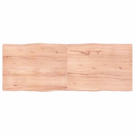 Bordplade 160x60x(2-4) cm naturlig kant behandlet træ lysebrun