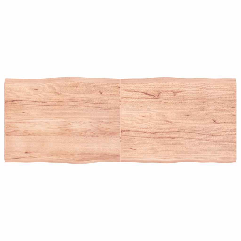 Bordplade 160x60x(2-4) cm naturlig kant behandlet træ lysebrun Bordplade 160x60x(2-4) cm naturlig kant behandlet træ lysebrun