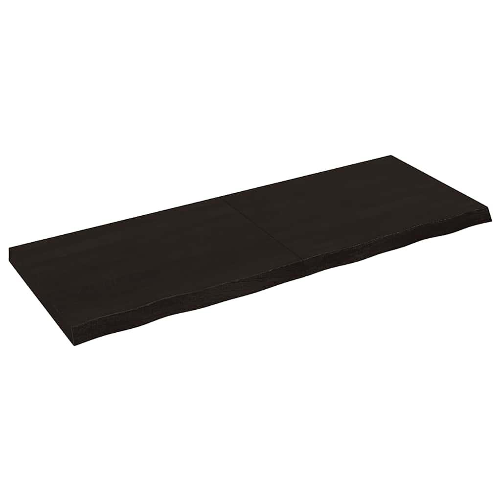 Bordplade 160x60x(2-6) cm behandlet massivt egetræ mørkebrun Bordplade 160x60x(2-6) cm behandlet massivt egetræ mørkebrun
