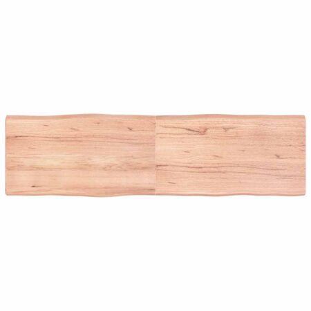 Bordplade 180x50x(2-6) cm naturlig kant behandlet træ lysebrun