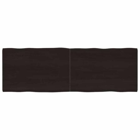 Bordplade 180x60x(2-4) cm naturlig kant behandlet træ mørkebrun