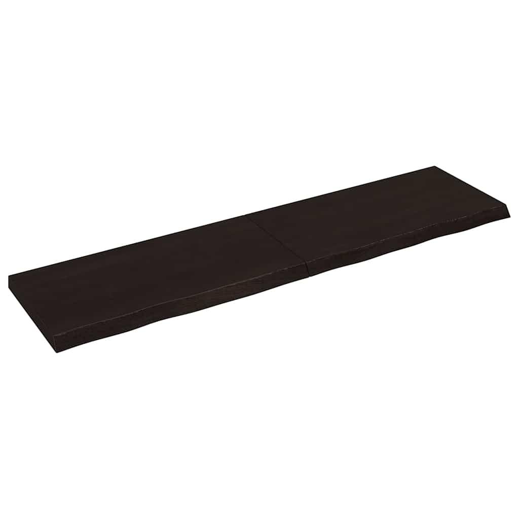 Bordplade 200x50x(2-6) cm behandlet massivt egetræ mørkebrun Bordplade 200x50x(2-6) cm behandlet massivt egetræ mørkebrun