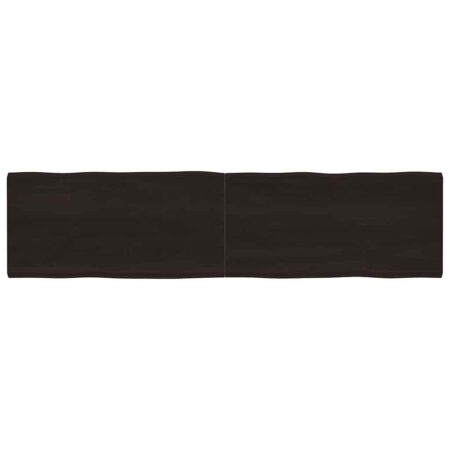 Bordplade 200x50x(2-6) cm naturlig kant behandlet træ mørkebrun