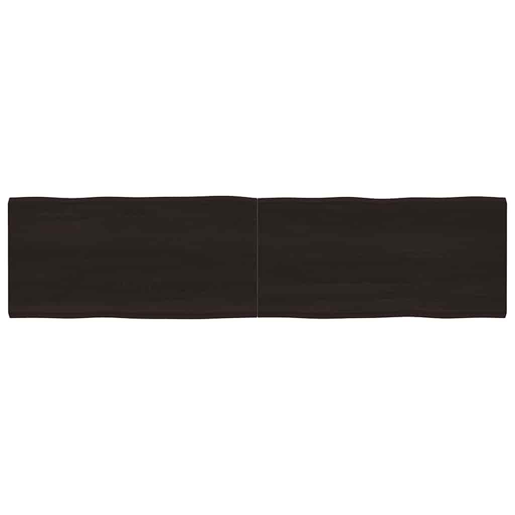 Bordplade 200x50x(2-6) cm naturlig kant behandlet træ mørkebrun Bordplade 200x50x(2-6) cm naturlig kant behandlet træ mørkebrun