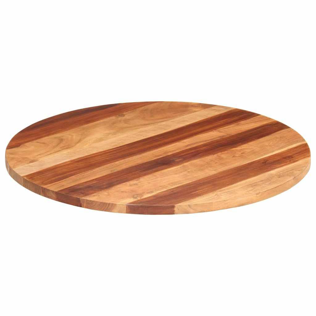 Bordplade 25-27 mm 80 cm rund massivt akacietræ Bordplade 25-27 mm 80 cm rund massivt akacietræ