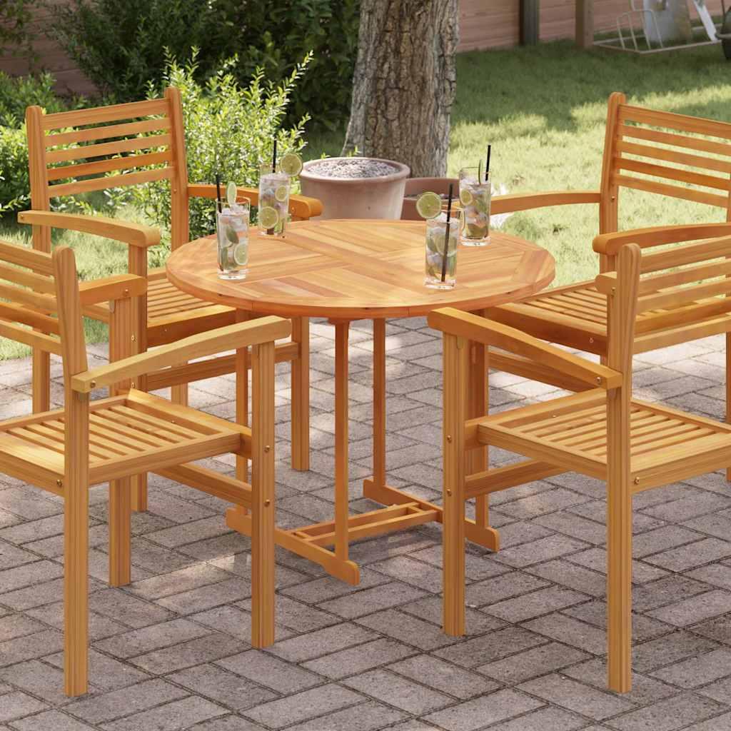 Bordplade 2,5 cm 90 cm rund massivt teaktræ Bordplade 2,5 cm 90 cm rund massivt teaktræ