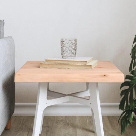 Bordplade 40x40x(2-4)cm naturlig kant ubehandlet massivt træ