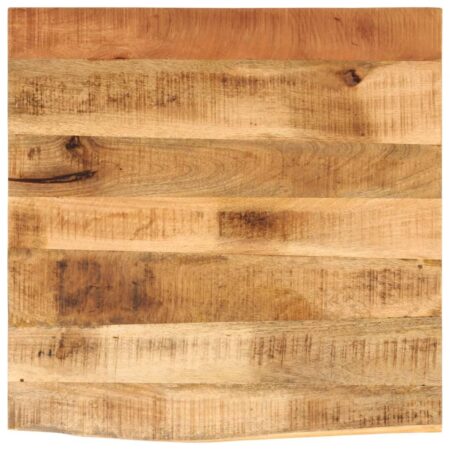 Bordplade 40x40x3,8 cm naturlig kant massivt ru mangotræ