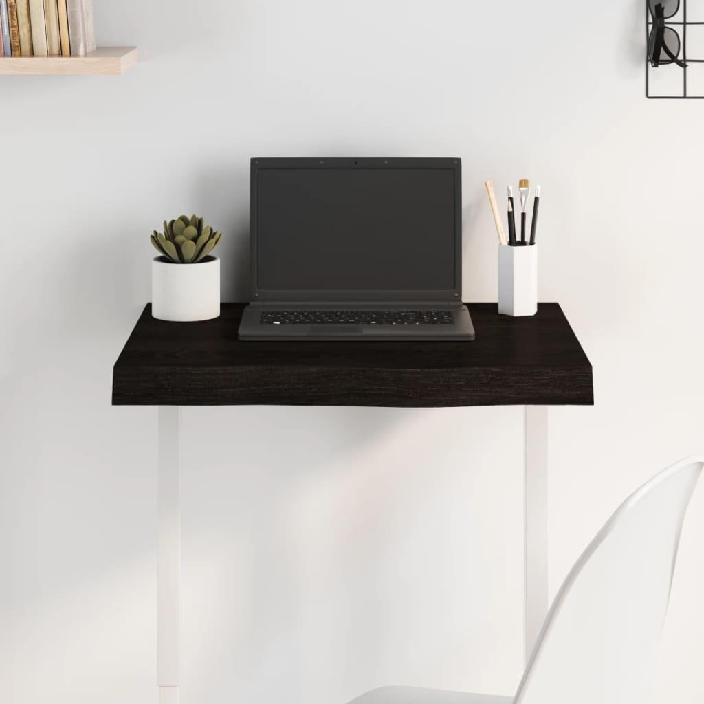 Bordplade 60x40x(2-6) cm behandlet massivt egetræ mørkebrun Bordplade 60x40x(2-6) cm behandlet massivt egetræ mørkebrun