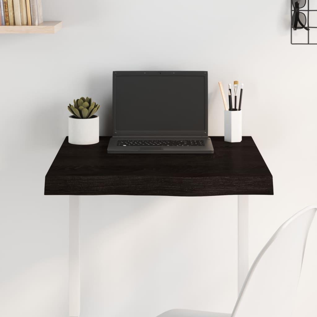 Bordplade 60x60x(2-6) cm behandlet massivt egetræ mørkebrun Bordplade 60x60x(2-6) cm behandlet massivt egetræ mørkebrun