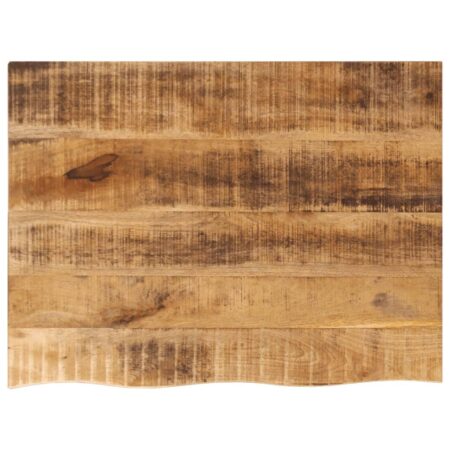 Bordplade 80x60x2,5 cm naturlig kant massivt ru mangotræ