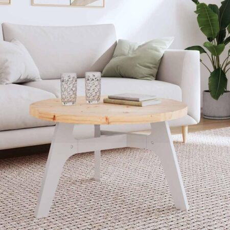 Bordplade Ø70x3 cm rund massivt fyrretræ