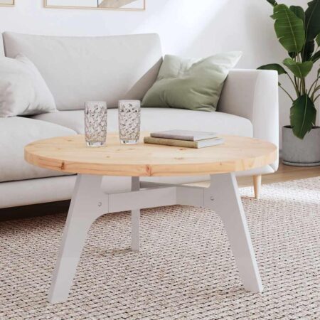 Bordplade Ø80x3 cm rundt massivt fyrretræ