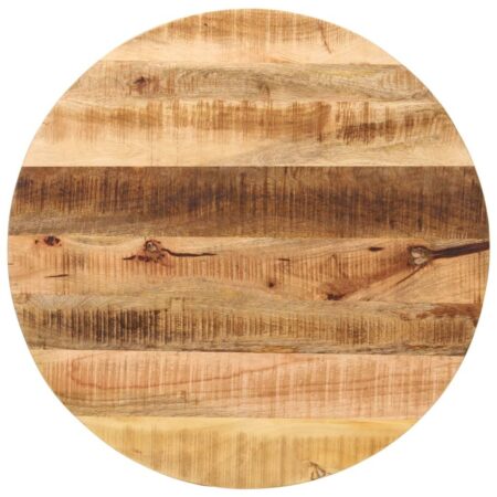 Bordplade Ø80x3,8 cm rund massivt ru mangotræ