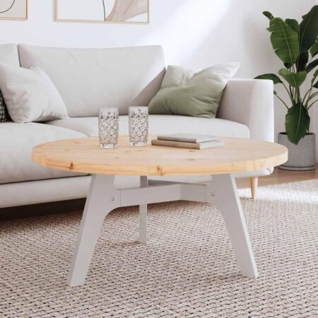 Bordplade Ø90x3 cm rund massivt fyrretræ